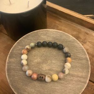 Lava and moonstone bracelet